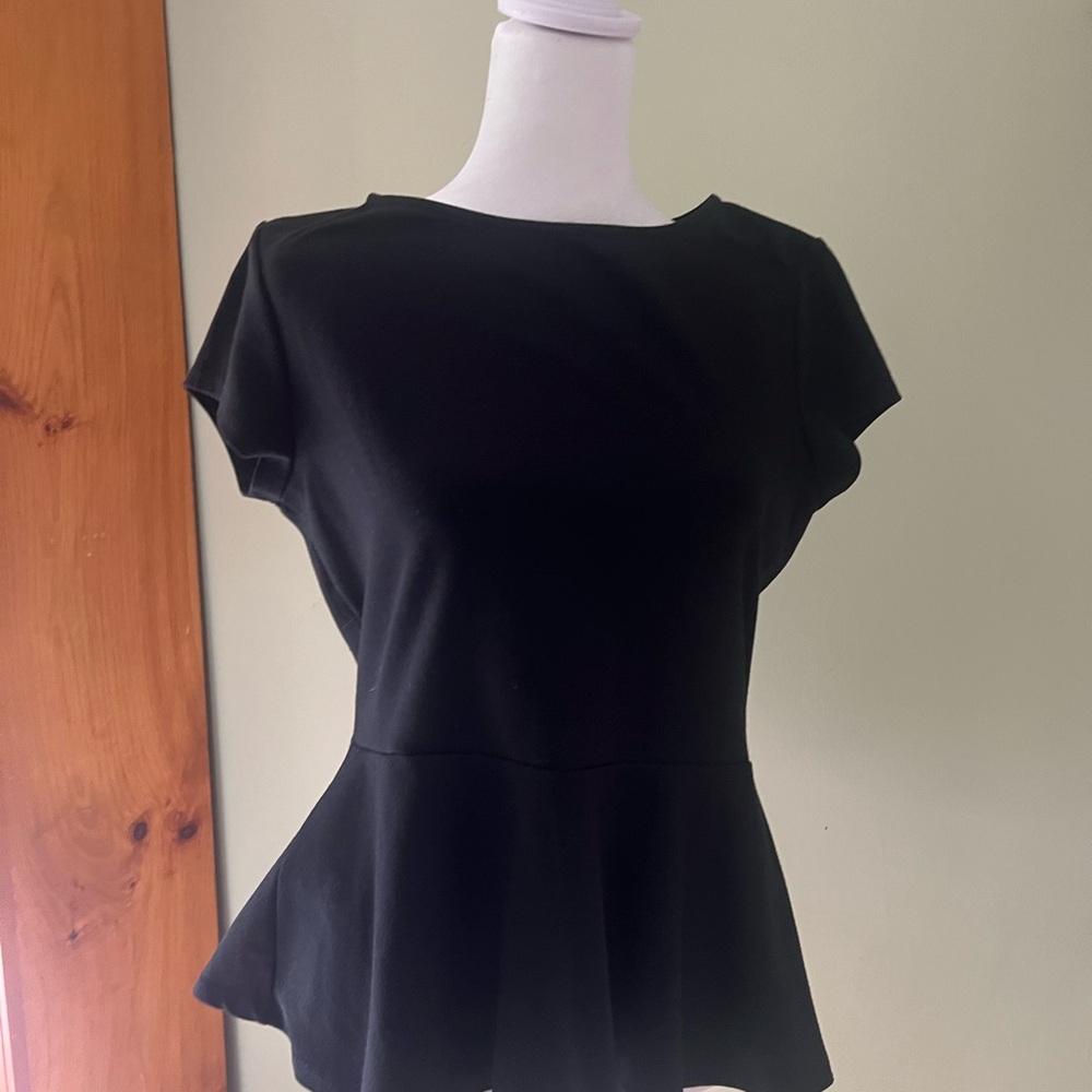 BAR III Elegant Black Peplum Top